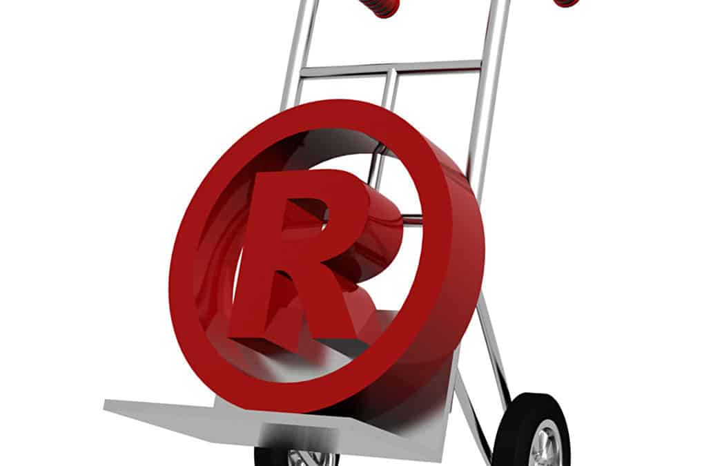 The Registered symbol sits on a hand truck