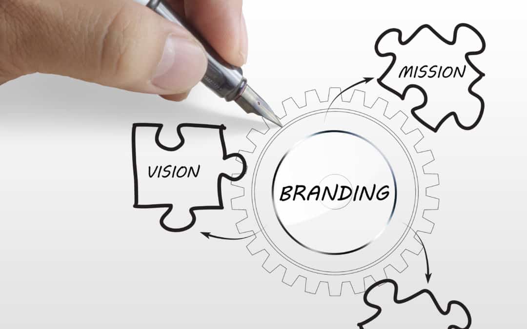 An illustration of branding, vision, mission and values