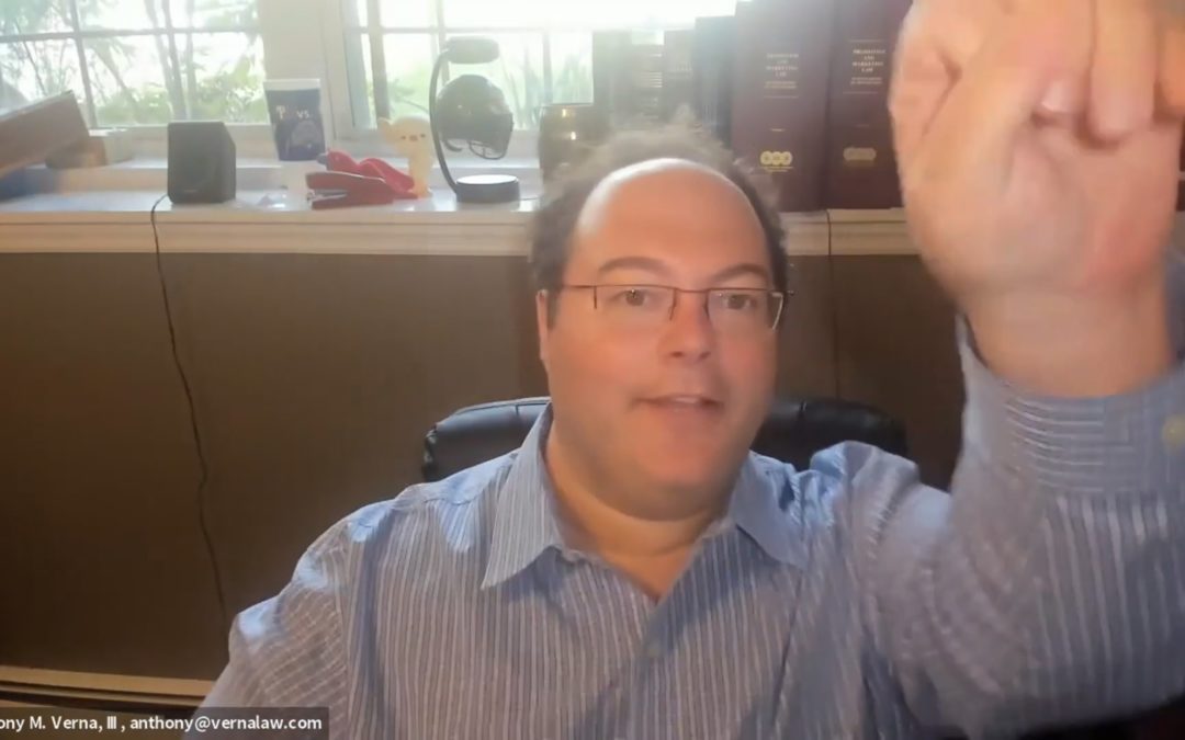 Anthony Verna Video Blog 14: Celebrities with Trademarks do not Have Superior Rights than You