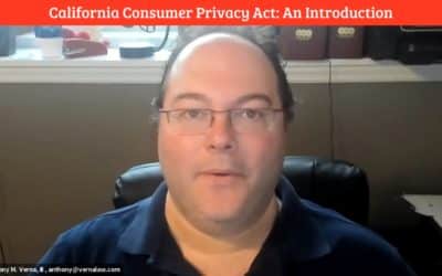 Video Blog 20: California Consumer Privacy Act: An Introduction